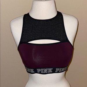 PINK Mesh Crop Sports Bra